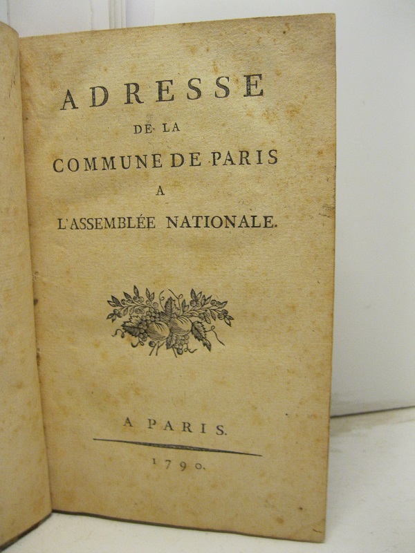Adresse de la commune de Paris a l'assemblée nationale